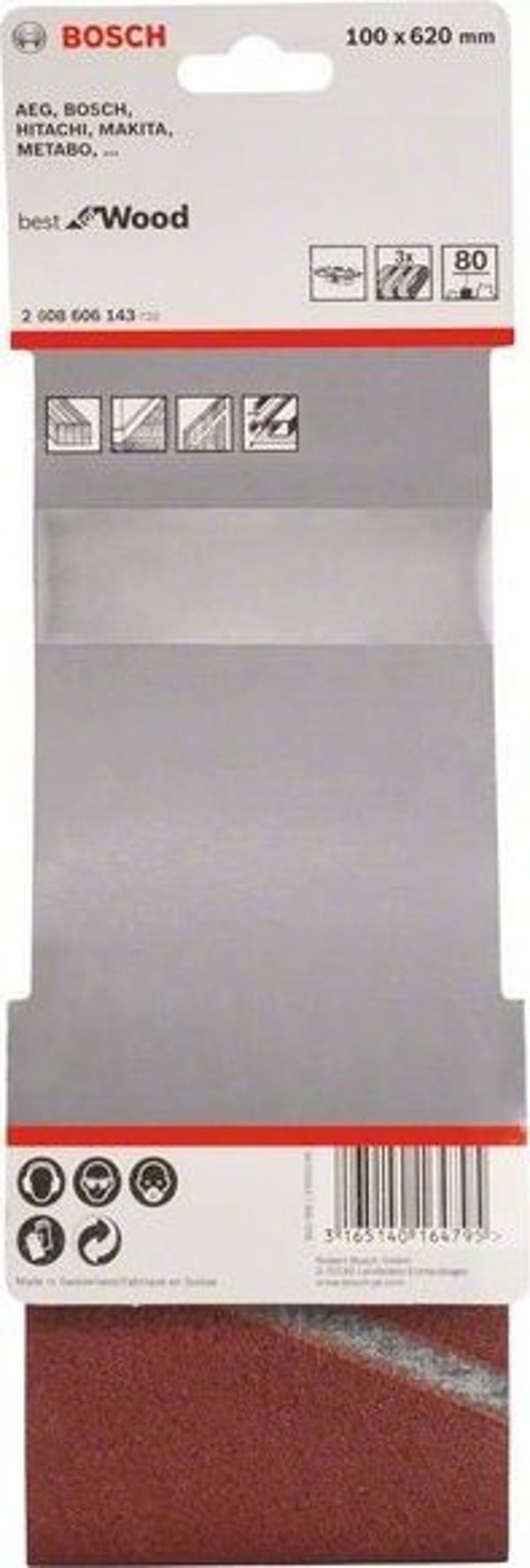 Bosch Best for Wood and Paint X440 - Schleifgürtel - für Holz, Farbe, Lack - 10 Stücke - Körnung: 80 - 75 mm x 533 mm