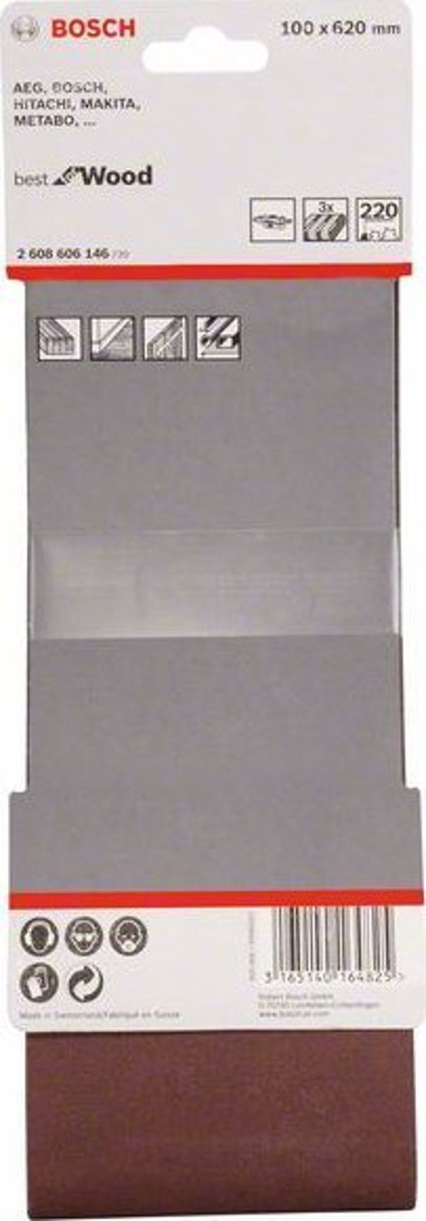 Bosch Best for Wood and Paint X440 - Schleifgürtel - für Holz, Farbe, Lack - 10 Stücke - Körnung: 80 - 75 mm x 533 mm