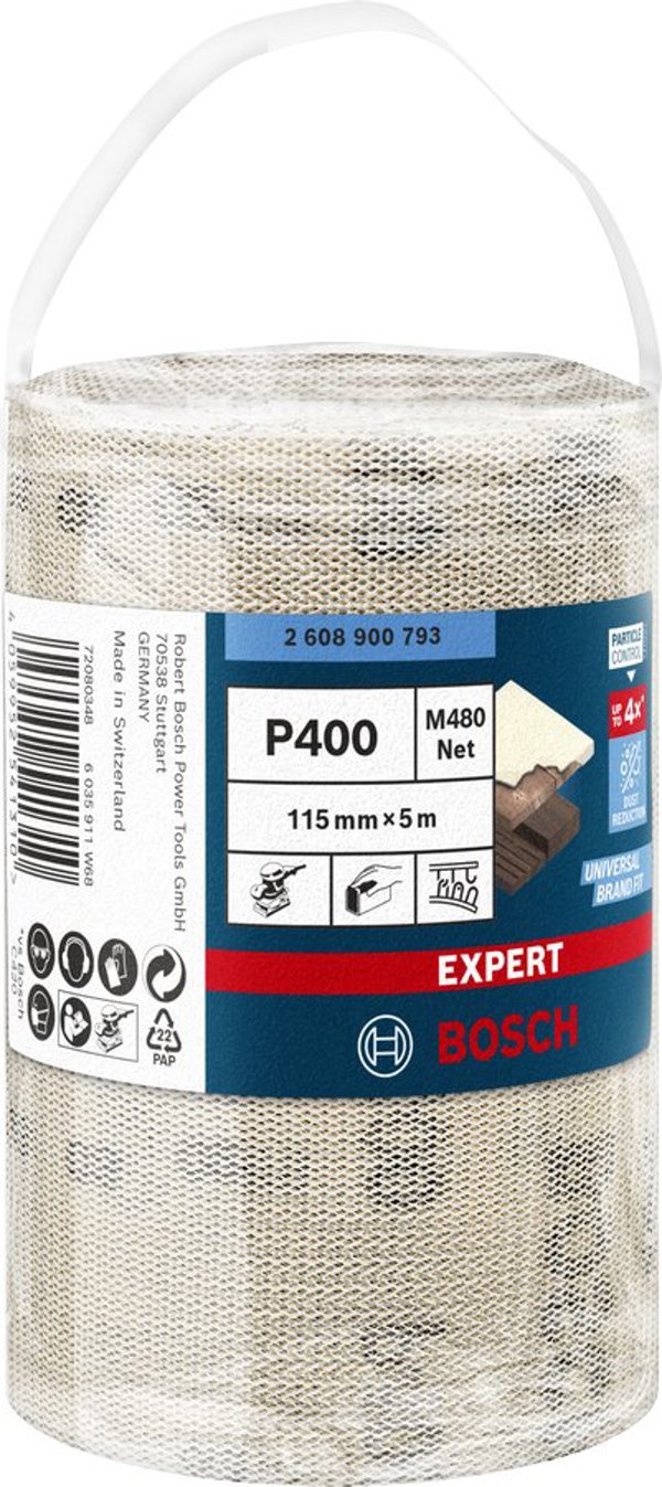 Bosch Bosch Expert M480 net sanding roll 115mm, K400, sanding sheet (5 meters)