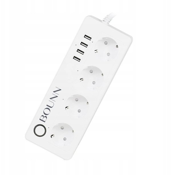 Bounn Inteligentny przedÅuÅ¼acz z WiFi 4xEU + 4x USB
