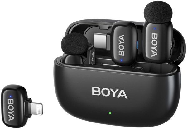 Boya Mini-12 Υπερσυμπαγές Ασύρματο Σύστημα Μικροφώνου 2.4GHz με υποδοχή USB-C (Μαύρο)