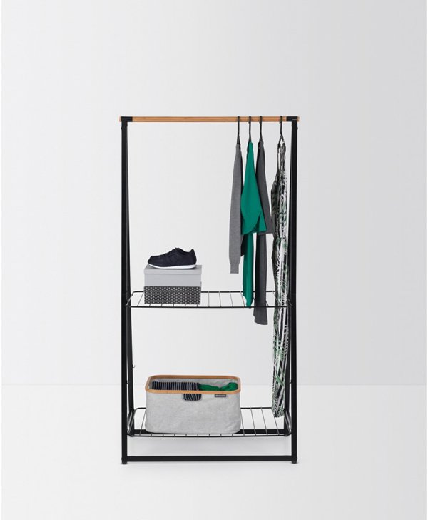Brabantia Linn Ράφι Ρούχων και Κρεμάστρα Οργάνωσης – Minimal Σχεδιασμός – Μαύρο