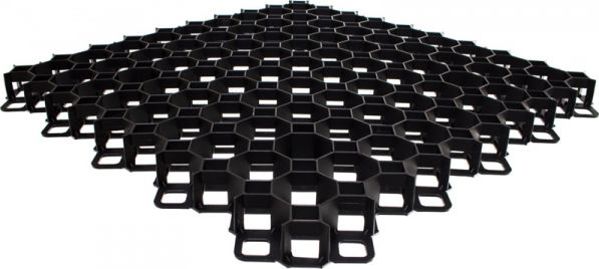 Bradas Multi Grid Σχάρα Γκαζόν, Πλαστικό Δάπεδο Ενίσχυσης Εδάφους, Μαύρο, 600x600x40mm