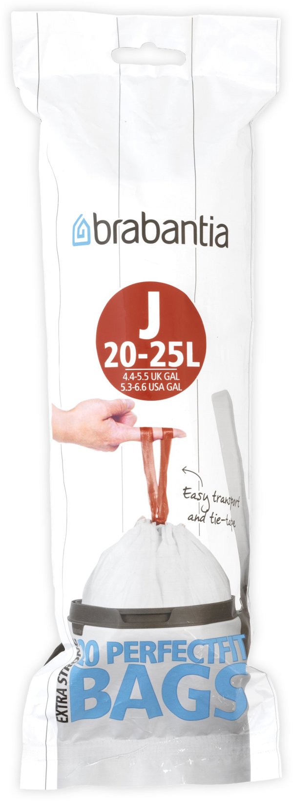 Brabantia Σακούλες Απορριμμάτων Μέγεθος J, 23L, 20 Τεμάχια, Κωδικός 115585