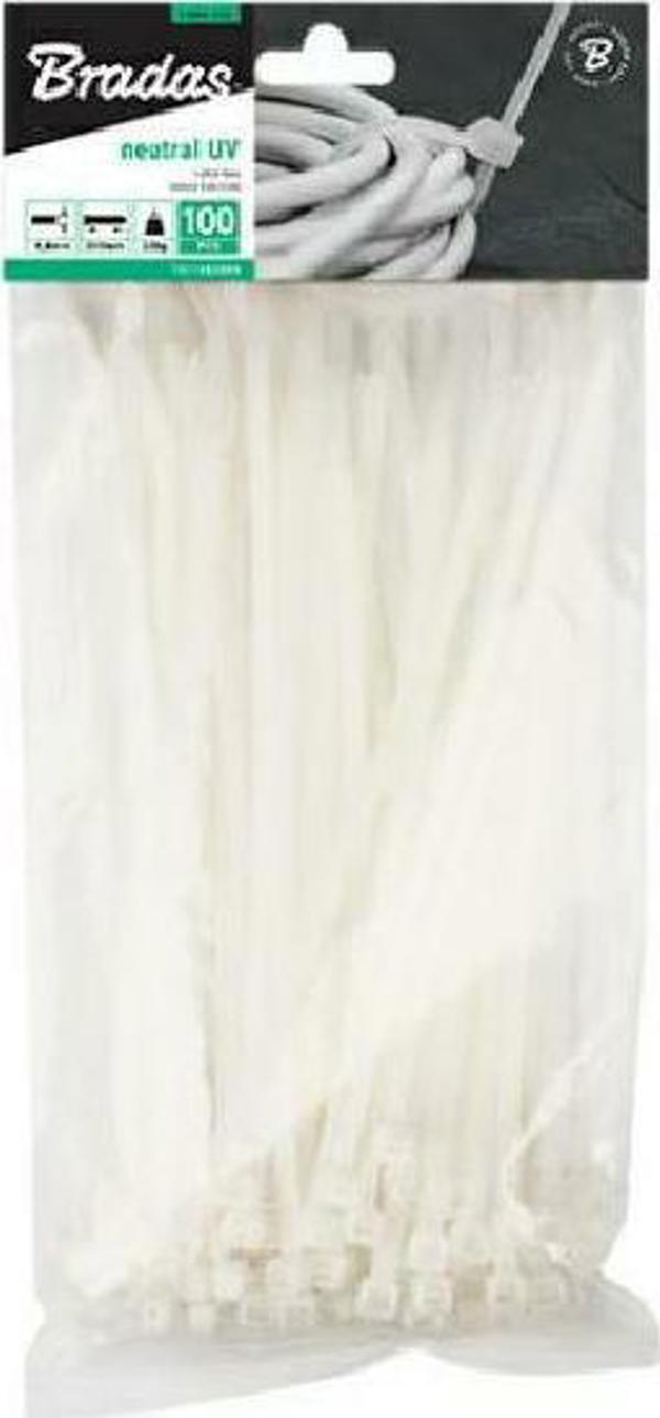 Bradas Opaska Plastik Biala 3,6x300/100szt TS1136300N