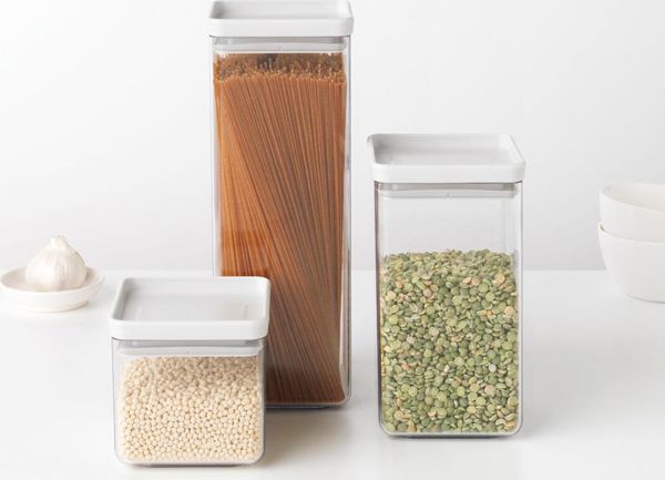 Brabantia Tasty+ Τετράγωνο Δοχείο Αποθήκευσης Τροφίμων 2,5l, Γκρι, 122545