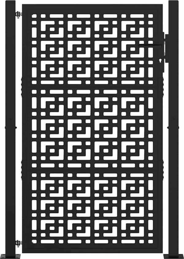Μαύρη Κήπου Πύλη 105x155 cm Με Σταυρωτό Σχέδιο από Χάλυβα