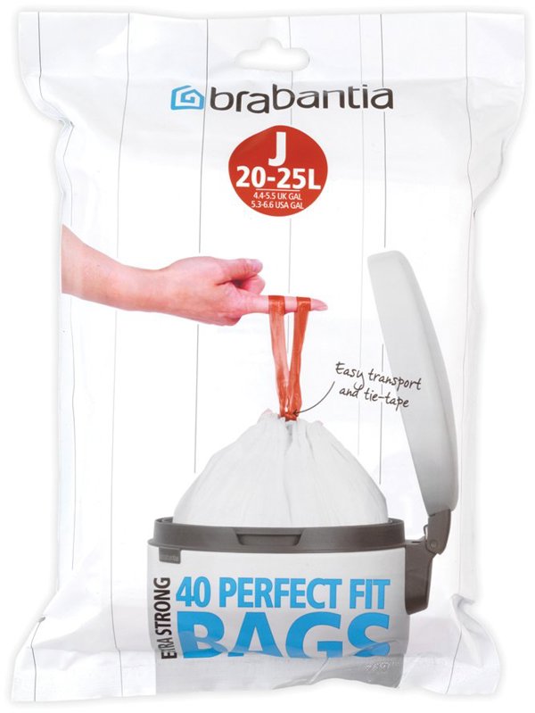 Brabantia Σακούλες Απορριμμάτων Μέγεθος J, 60L, 40 Τεμάχια, 115608