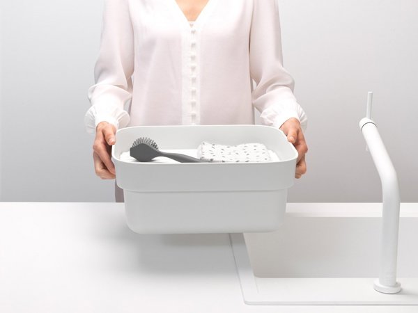 Brabantia SinkSide Δοχείο Πλύσης Πιάτων με Στραγγιστήρι, Ανοιχτό Γκρι, 302688
