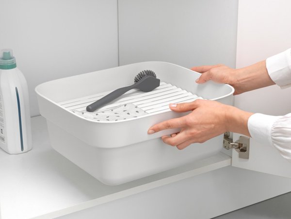 Brabantia SinkSide Δοχείο Πλύσης Πιάτων με Στραγγιστήρι, Ανοιχτό Γκρι, 302688