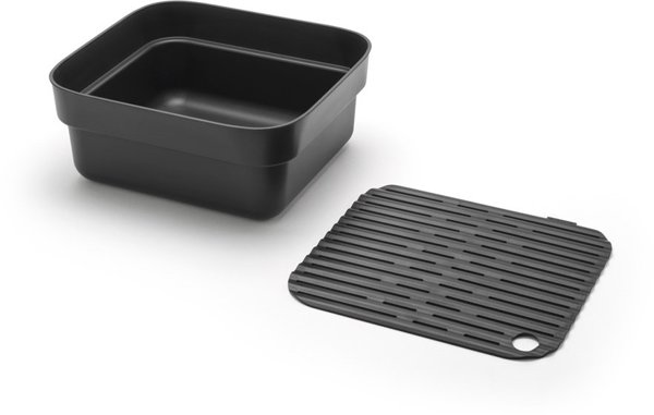 Brabantia Δοχείο Πλύσης Πιάτων SinkSide με Στραγγιστήρι, Σκούρο Γκρι, 302664