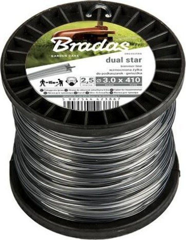Bradas νήμα κοπής RIPPER DUAL 2,7*100m, αστέρι, καρούλι