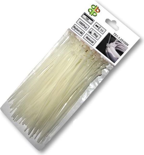 Bradas Λευκή πλαστική δεσμωτική ταινία 8,8x450 mm 100 τεμ.