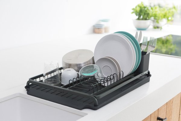 Brabantia Στραγγιστήρι Πιάτων Νεροχύτη 117404, Χωρητικότητας 13 Τεμαχίων, Ανθεκτικό στη Διάβρωση, Σκούρο Γκρι