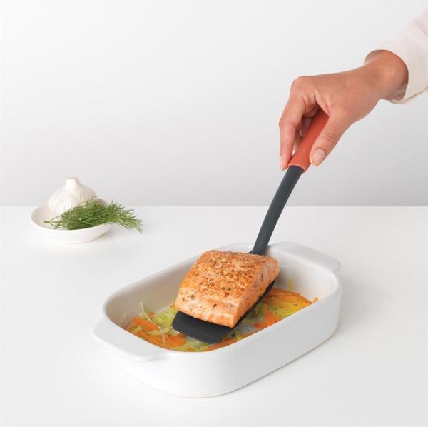 Brabantia Σπάτουλα Tasty+ 3 σε 1 με Λεπίδα Κοπής και Σουρωτήρι, Ροζ, 122804