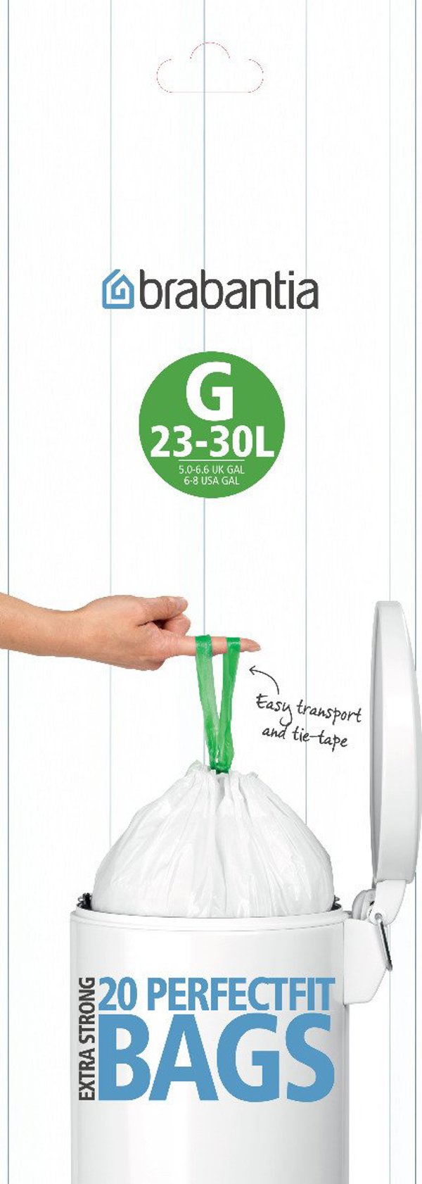 Σακούλες Απορριμμάτων Brabantia, Μέγεθος G, 30L, 20 Τεμάχια, 8319017