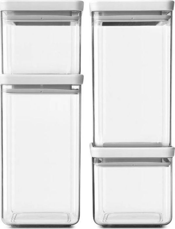 Brabantia Tasty+ Σετ 4 Γυάλινα Δοχεία Φαγητού Γκρι 122569