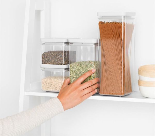 Brabantia Tasty+ Σετ 4 Γυάλινα Δοχεία Φαγητού Γκρι 122569