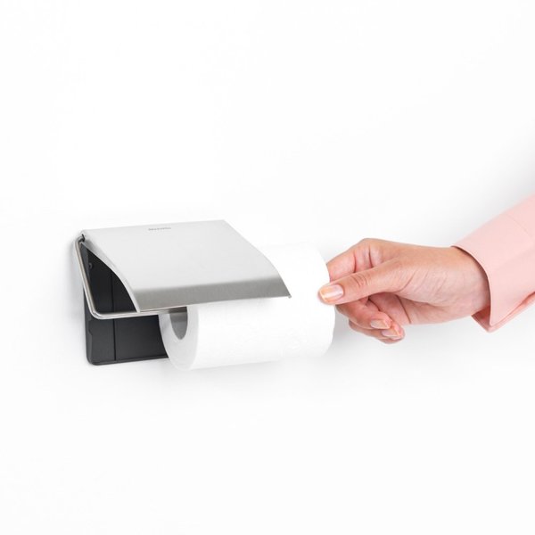 Brabantia Θήκη Για Εφεδρικό Χαρτί Υγείας Με Βεντούζα, Ασημί