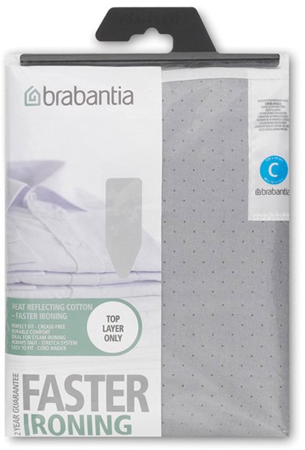 Brabantia Κάλυμμα Σιδερώστρας Silver 136702, Ανθεκτικό Κάλυμμα για Σιδερώστρα 124x45cm