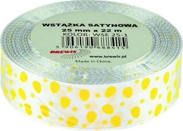 BREWIS Wstazka satynowa 25mm Wielkanoc WSE25-1 Brewis