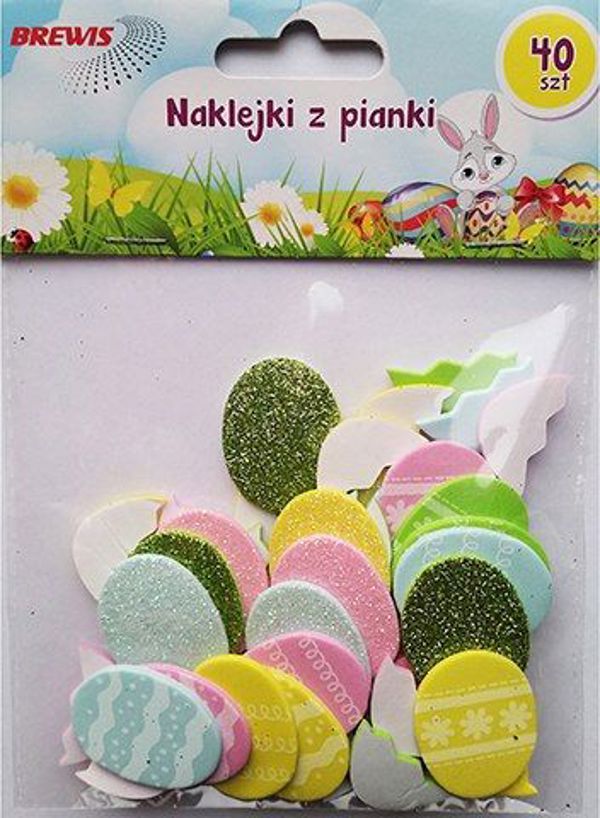 BREWIS Naklejki piankowe BREWIS PVE 14 Wielkanoc 40szt. Brewis