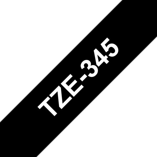 BROTHER TZE345 18 Λευκό σε Μαύρο