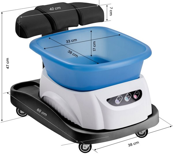 Brodzik Azzurro με μασάζ και μαύρο τραπεζάκι