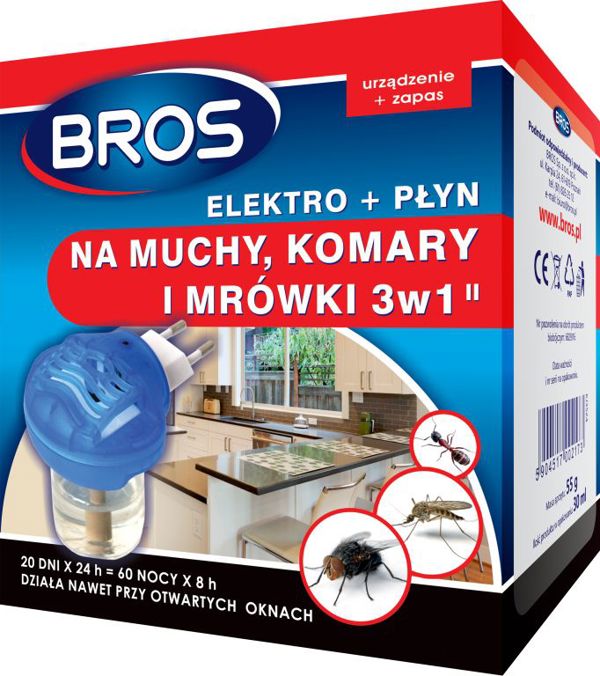 Bros Elektro + υγρό για μύγες, κουνούπια και μυρμήγκια