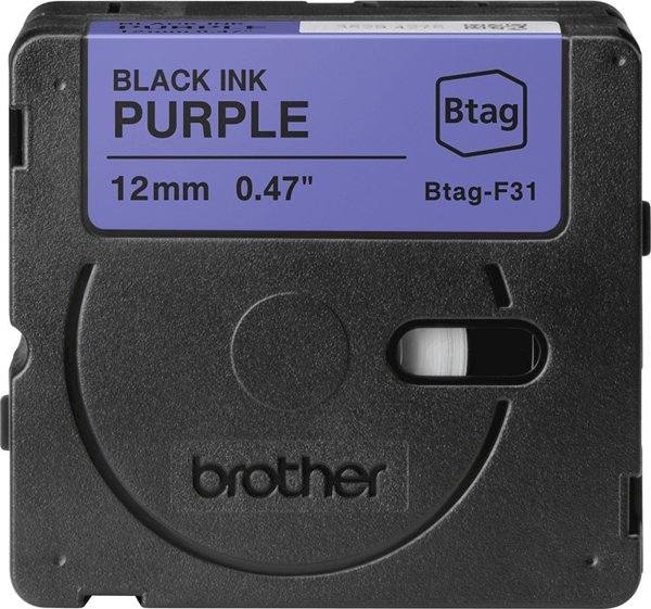 Brother TZe-MQF31 Ταινία Ετικετογράφησης 12mm x 5m, Μαύρο σε Μοβ (BTAG-F31)