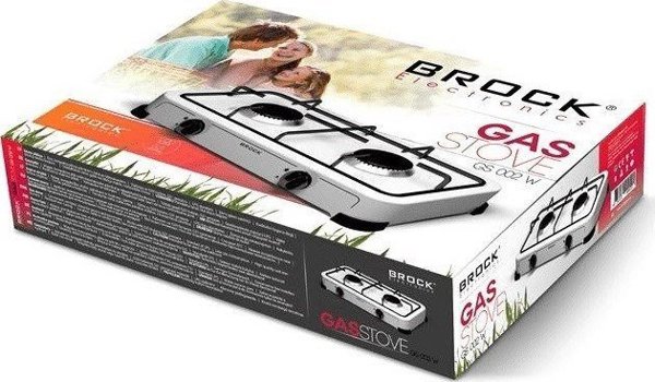 Brock GS002W Φορητή Κουζίνα Αερίου Δύο Εστιών, Λευκή