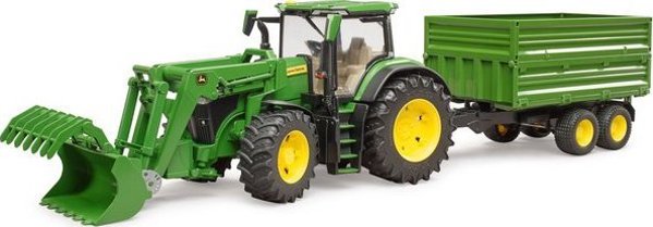 Bruder Τρακτέρ John Deere 7R 350 με Φορτωτή και Ρυμουλκούμενο, Παιχνίδι Υψηλής Ποιότητας