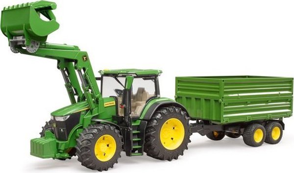 Bruder Τρακτέρ John Deere 7R 350 με Φορτωτή και Ρυμουλκούμενο, Παιχνίδι Υψηλής Ποιότητας