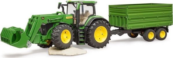 Bruder Τρακτέρ John Deere 7R 350 με Φορτωτή και Ρυμουλκούμενο, Παιχνίδι Υψηλής Ποιότητας