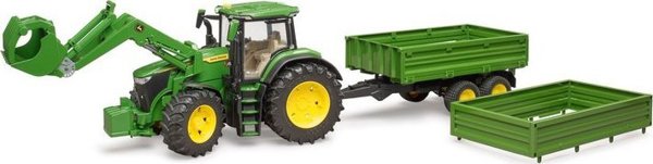 Bruder Τρακτέρ John Deere 7R 350 με Φορτωτή και Ρυμουλκούμενο, Παιχνίδι Υψηλής Ποιότητας