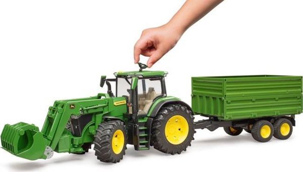 Bruder Τρακτέρ John Deere 7R 350 με Φορτωτή και Ρυμουλκούμενο, Παιχνίδι Υψηλής Ποιότητας