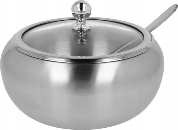 Ζαχαριέρα Brunbeste από ατσάλι με κουταλάκι 560ml, σατινέ Brunbeste BB-1156