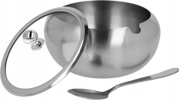 Ζαχαριέρα Brunbeste από ατσάλι με κουταλάκι 560ml, σατινέ Brunbeste BB-1156
