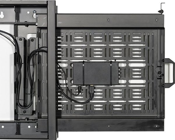 B-Tech Επιτοίχια Βάση AV BT7883/B με Συρόμενο Πλευρικό Ράφι για Αξεσουάρ