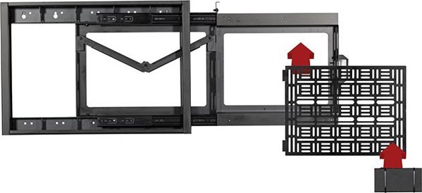 B-Tech Επιτοίχια Βάση AV BT7883/B με Συρόμενο Πλευρικό Ράφι για Αξεσουάρ