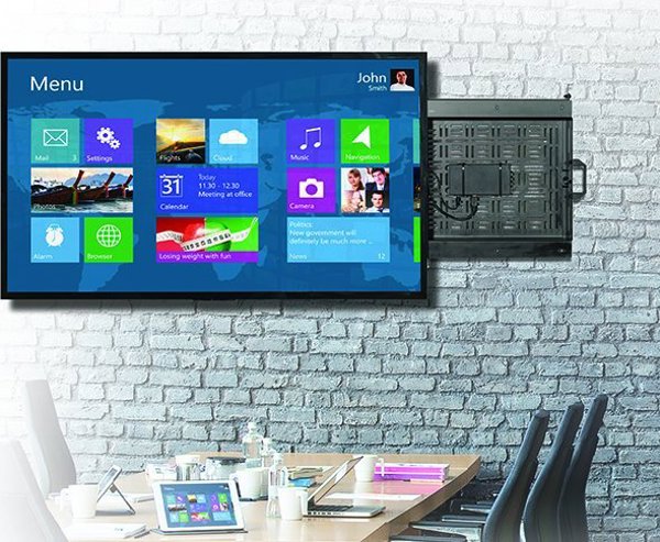 B-Tech Επιτοίχια Βάση AV BT7883/B με Συρόμενο Πλευρικό Ράφι για Αξεσουάρ