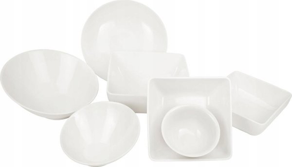 Verlo Ασύμμετρο Μπολ Buffet 650 ml, Λευκό Πορσελάνης για Σερβίρισμα