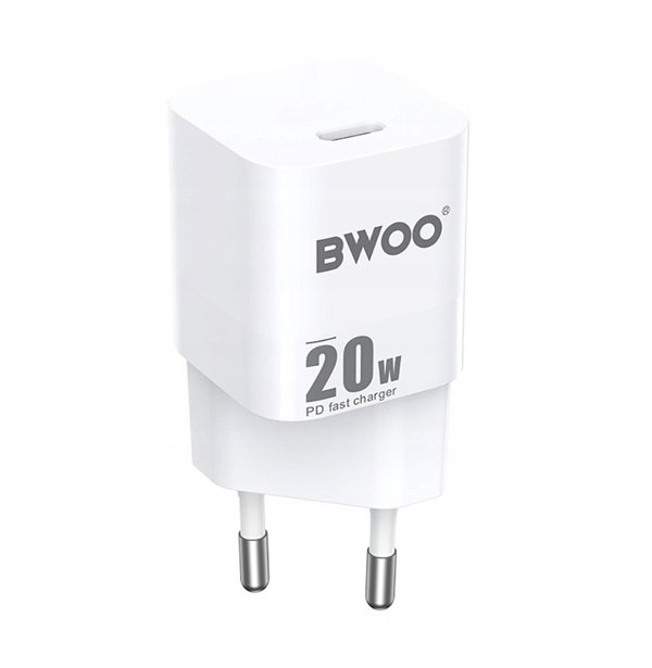 BWOO CDA155 PD wall charger 1x USB-C port 1A 20W white