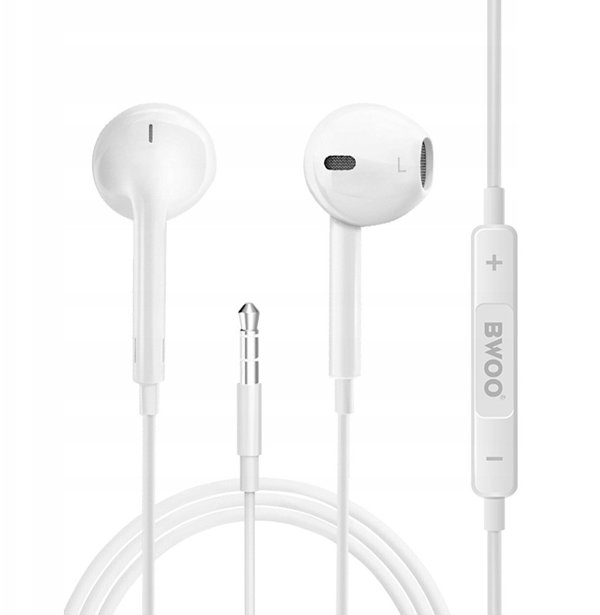 BWOO wired earphones 3.5mm stereo white 6933654801249