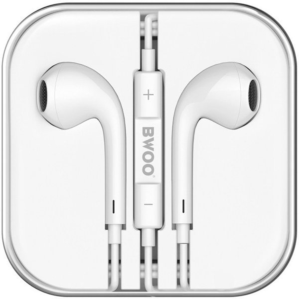 BWOO wired earphones 3.5mm stereo white 6933654801249
