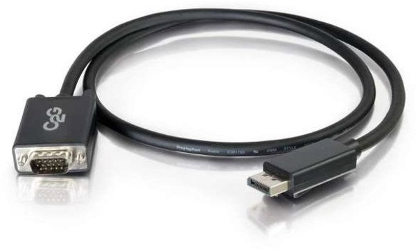 C2G 1m DisplayPort to VGA Adapter Cable - DP to VGA - Black - DisplayPort-Kabel - DisplayPort (M) zu HD-15 (VGA) (M) - 1 m - Schwarz
