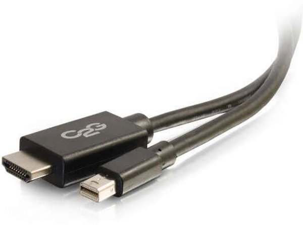C2G 6ft Mini DisplayPort to HDMI Cable - Mini DP to HDMI Adapter Cable - M/M - Videoadapter - TAA-konform - Mini DisplayPort mannlich zu HDMI mannlich - 1.83 m - Schwarz