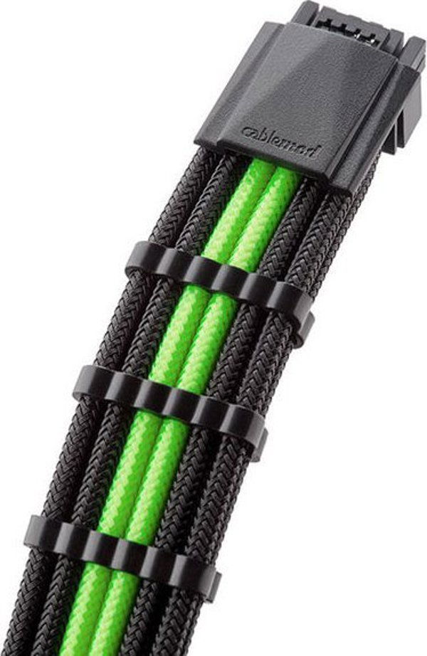 Καλώδιο CableMod C-Series PRO ModMesh 12VHPWR σε 3x PCI-e για Corsair - 60cm, μαύρο/ανοιχτό πράσινο