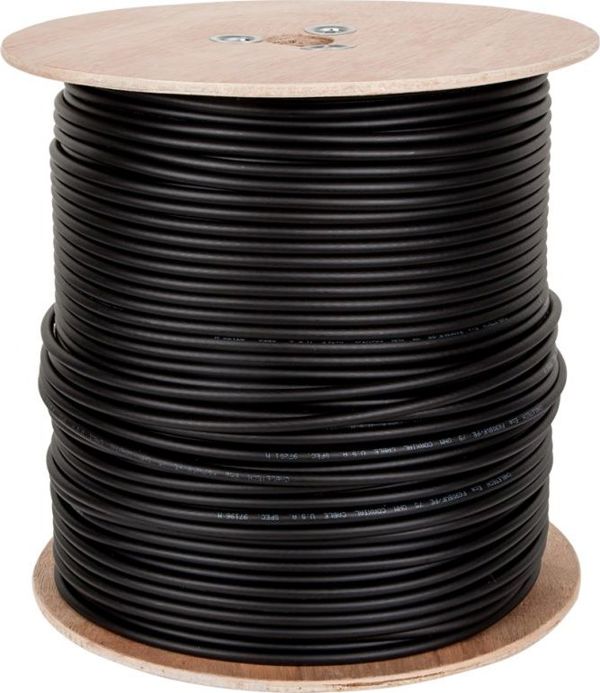 Cabletech Ομοαξονικό Καλώδιο F690 BV+ΖΕΛ, Μαύρο, 305m