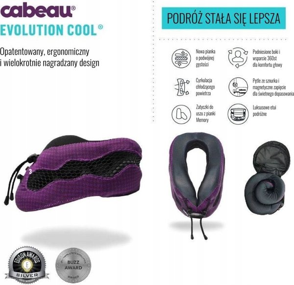 Cabeau Evo Cool Ταξιδιωτικό Μαξιλάρι Λαιμού, Ανατομικό, Κόκκινο-Μαύρο